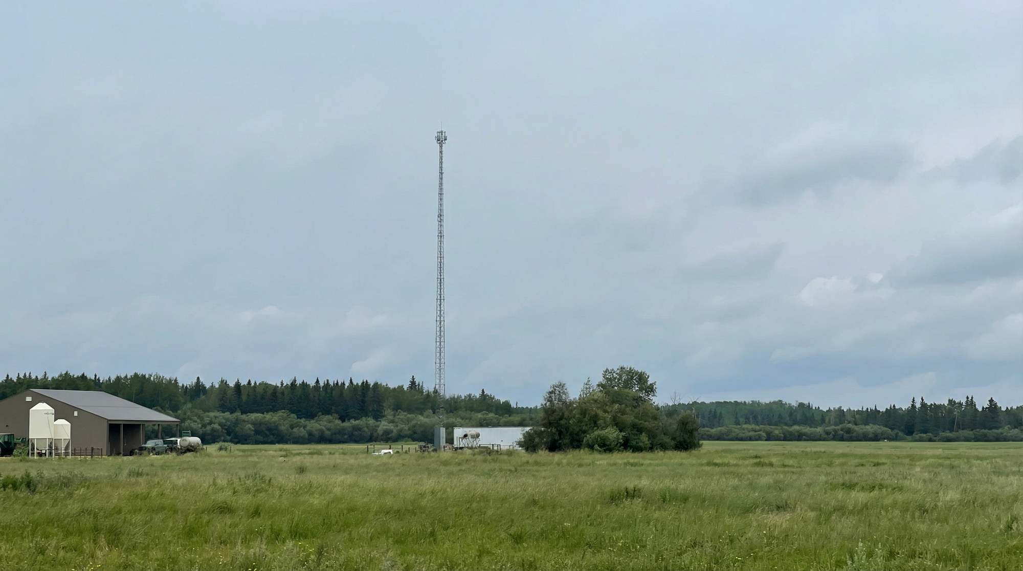 Arrow Technology Group telecommunications tower in rural Alberta landscape